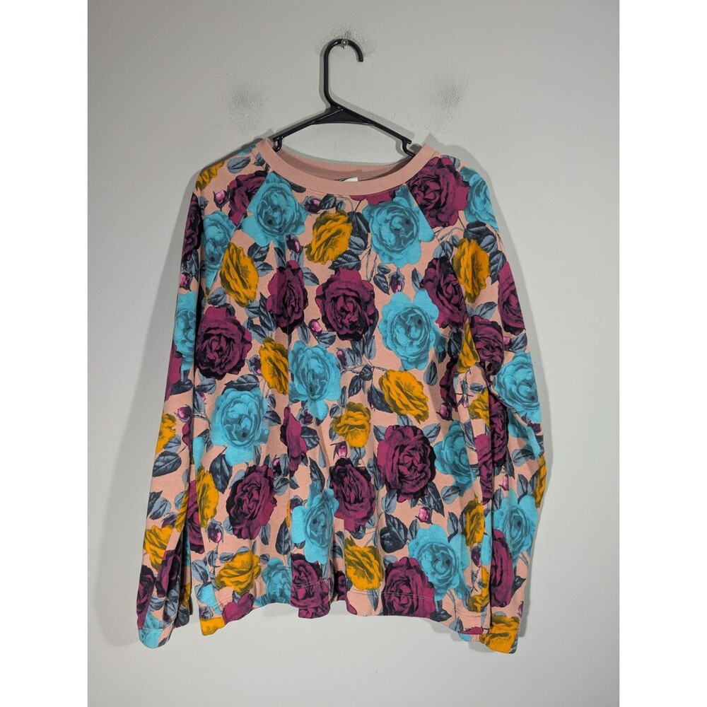 Nike Womens Sportswear Floral Crewneck Pullover Sweatshirt Rose Sz L DM6287-609
